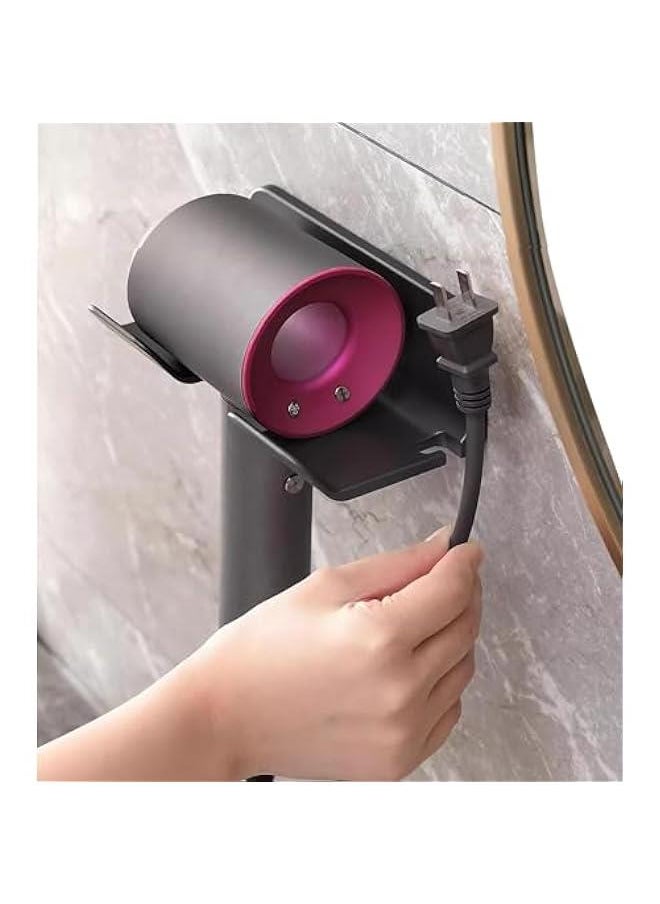 TRASSLE 2 Pack Universal Hair Dryer Holder, Blow Dryer Hanger Wall Mount for Hair Dryer Hook with Plug&Cord Organizer Self Adhesive for Cabinet Bathroom  - Image 5