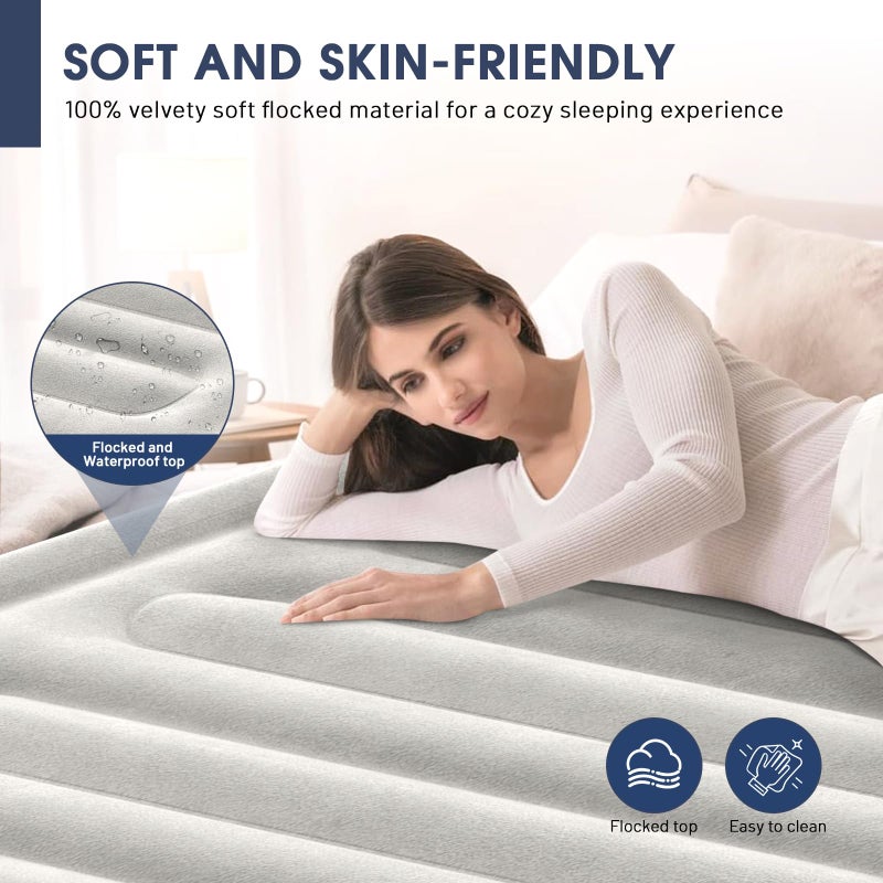 DIVON Air Mattress Queen With Built In Pump,18''Raised Blow Up Mattress 2 Mins Self-Inflation/Deflation,Upgraded Thicker Inflatable Mattressï¼ŒAir Bed with Storage Bag for Guests,Homeï¼ŒCampingï¼Œ660 lbs Max - Image 2