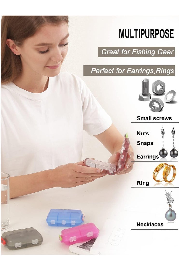 SYOSI 4 Pack Pill Case Portable Small Weekly Travel Pill Organizer Portable Pocket Pill Box Dispenser for Purse Vitamin Fish Oil Compartments Container Medicine Box - Image 3