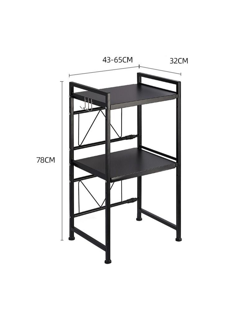 DARIYAH 3-Tier Countertop Expandable Microwave Oven Rack 43-65cm Snap-On Easy Installation Toaster Stand Metal Shelf 65Kgs Max Load - Image 2
