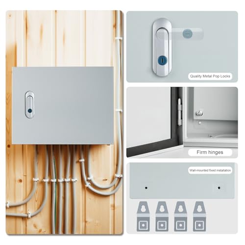 JINDOUZI Metal Electrical Enclosure Box, Indoor&Outdoor Electrical Junction Box, Dustproof and Moisture Proof Metal Electrical Box with Safety Lock，Universal Electric Equipment Enclosure Box - Image 4