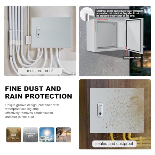 JINDOUZI Metal Electrical Enclosure Box, Indoor&Outdoor Electrical Junction Box, Dustproof and Moisture Proof Metal Electrical Box with Safety Lock，Universal Electric Equipment Enclosure Box - Image 3