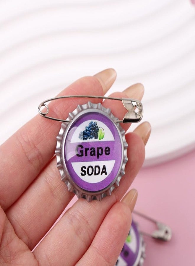 Ximimark 5pcs Grape Soda Bottle Cap Pins Brooches Shirt Lapel Pins Ellie Badge Grape Soda - Image 3