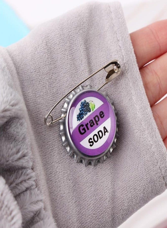 Ximimark 5pcs Grape Soda Bottle Cap Pins Brooches Shirt Lapel Pins Ellie Badge Grape Soda - Image 2