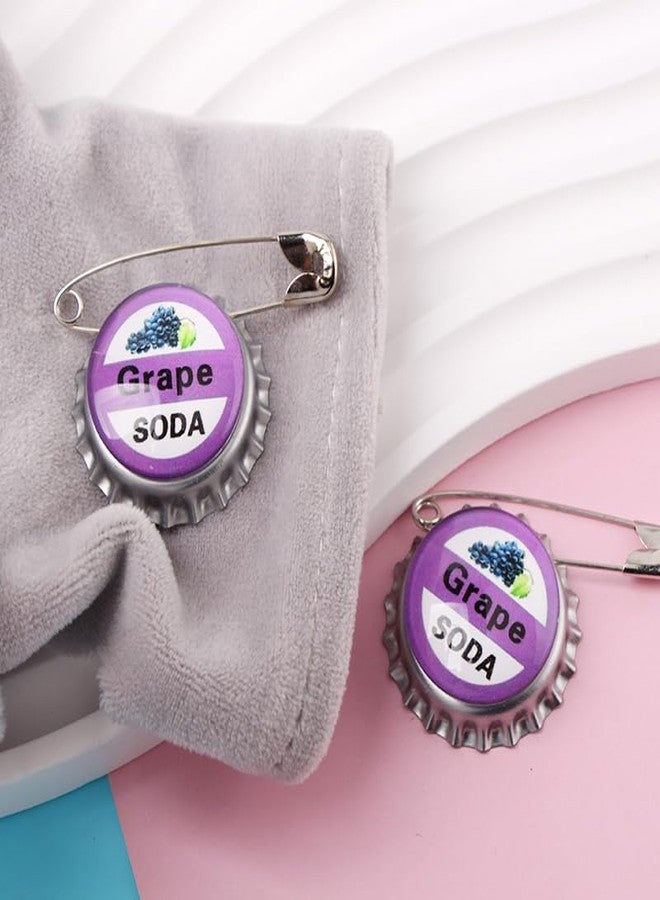 Ximimark 5pcs Grape Soda Bottle Cap Pins Brooches Shirt Lapel Pins Ellie Badge Grape Soda - Image 4