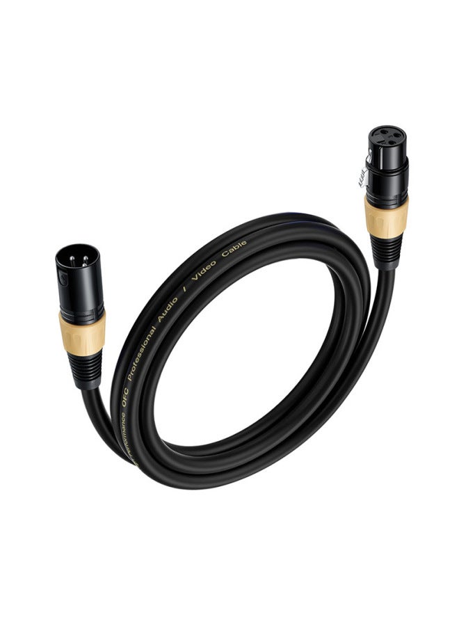 XLR Cable With Double Shielded Oxygen-free Copper Line Canon Line Male To Female Microphone XLR Professional Sound Card Agricultural Audio Cable-Color:Orange Tail Ring*ofc Oxygen-free Copper*3 Core*od6.0*black*pvc-Length:1m  - Image 1