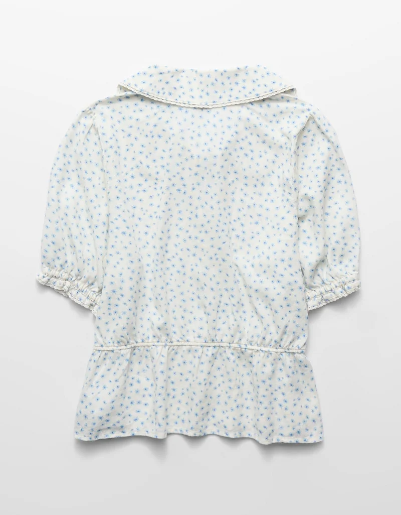 American Eagle  AE Puff Sleeve Top for Women | Best Price UAE