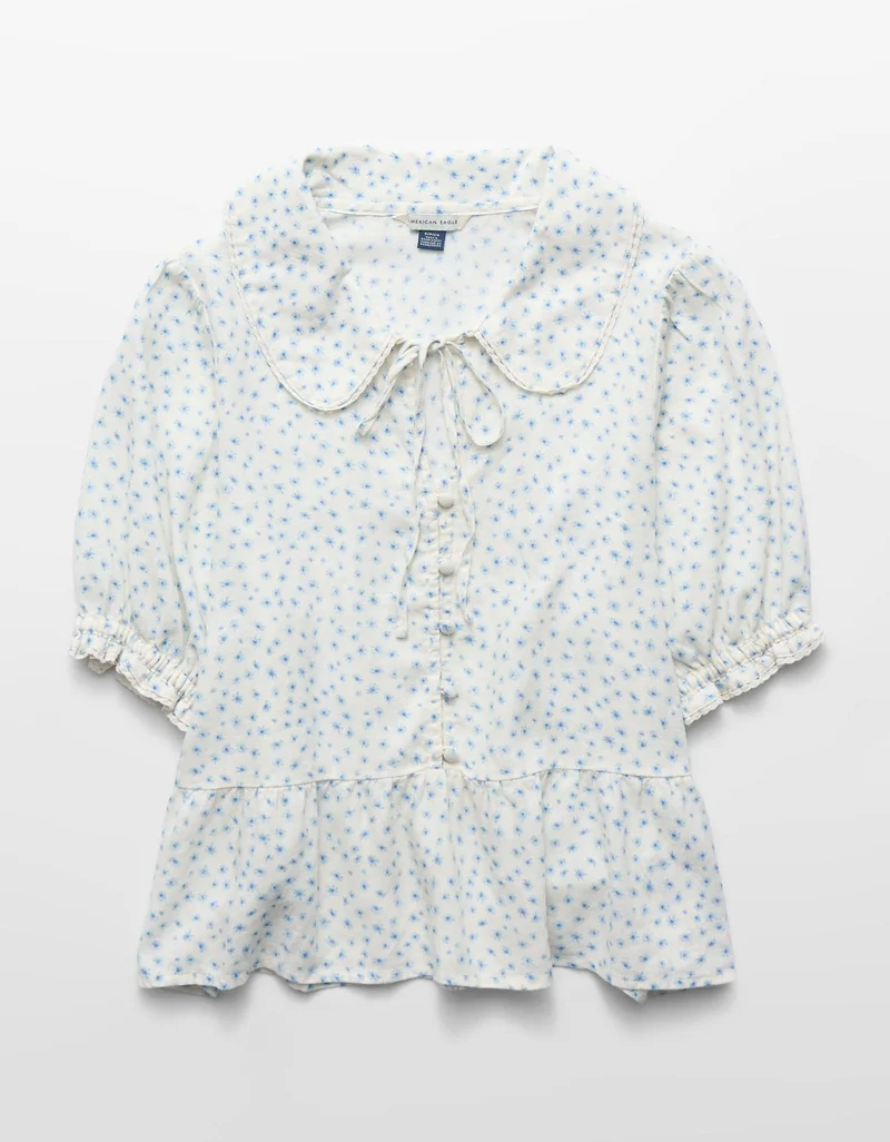 American Eagle  AE Puff Sleeve Top for Women | Best Price UAE