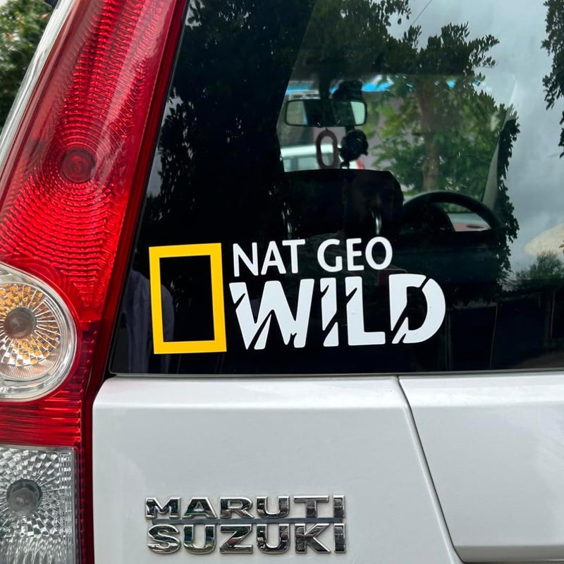 SHIVOID NAT Geo Wild Sticker for Car & Bike White Car Stickers National Geographic Sticker - Image 2