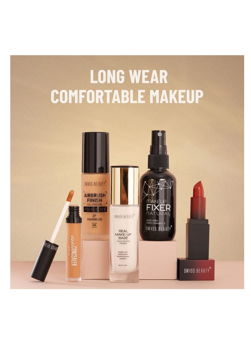Swiss Beauty - Real MakeUp Base Hightlighting Primer Skin hydrating Pore less Primer with Natural Glow finish for Face makeup Shade 03 32ml - Image 1