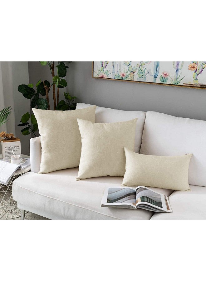 LINENWALAS Linenwalas Cushion Cover Set of 2 - Natural Linen - Cotton Slub Linen Home Decorative Pillowcase for Couch, Sofa, Chair, Bed & Home(2 PC Set, 24"x24") - Natural Linen - Image 5