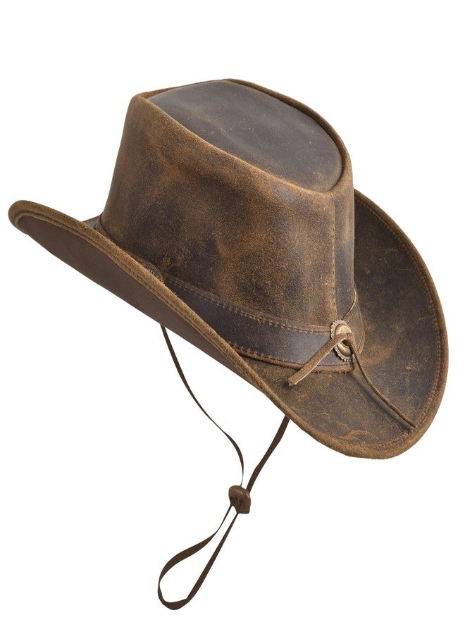 Strength Zones Leather Cowboy hat for Men & Women Durable Handcrafted Lightweight Shapeable Western Hats for Men (US, Alpha, Medium, Tan) - Image 3