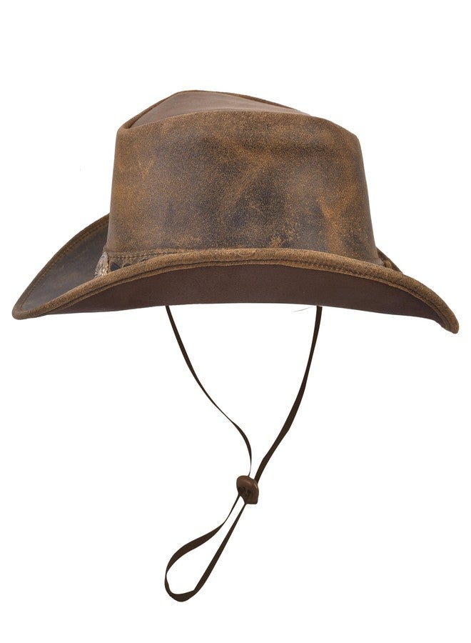 Strength Zones Leather Cowboy hat for Men & Women Durable Handcrafted Lightweight Shapeable Western Hats for Men (US, Alpha, Medium, Tan) - Image 4