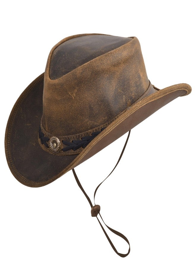 Strength Zones Leather Cowboy hat for Men & Women Durable Handcrafted Lightweight Shapeable Western Hats for Men (US, Alpha, Medium, Tan) - Image 1