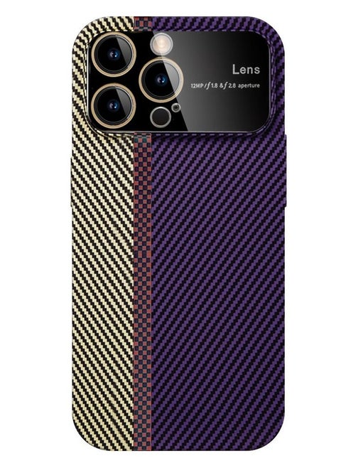 iPhone 12 Pro Max Carbon Case Large Window Camera Protection Unique Design Mixed Amazing Color Aramid Carbon Fiber Phone Case White Blue