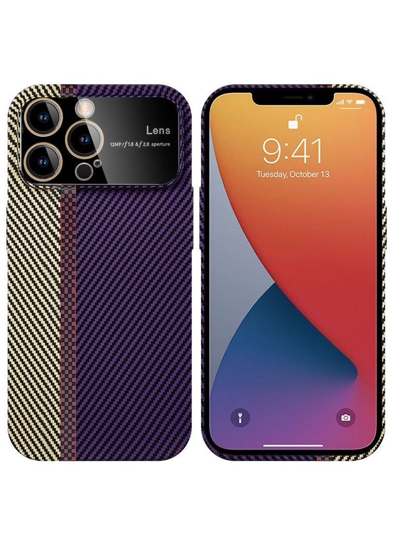 iPhone 12 Pro Max Carbon Case Large Window Camera Protection Unique Design Mixed Amazing Color Aramid Carbon Fiber Phone Case White Blue