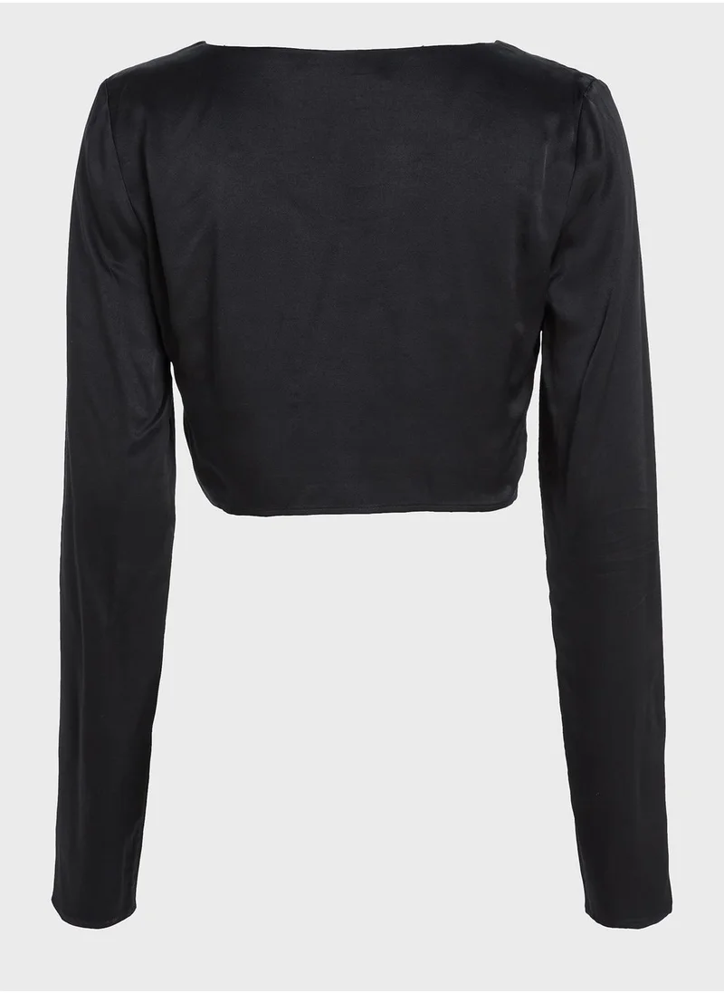Calvin Klein Jeans Front Knot Crop Top