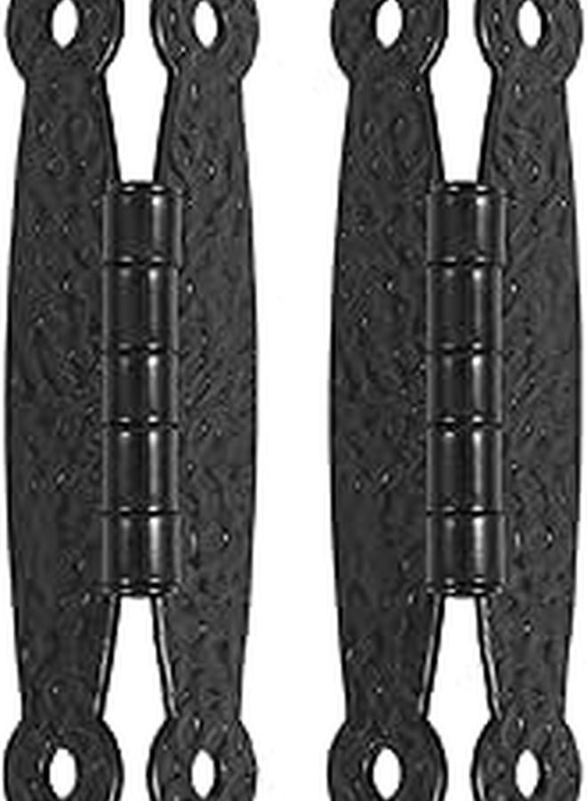 Antique Dark Decorative Hinges 3.5 Inch 2 Pack Flush Mount for Cabinet Jewelry Box - Image 1