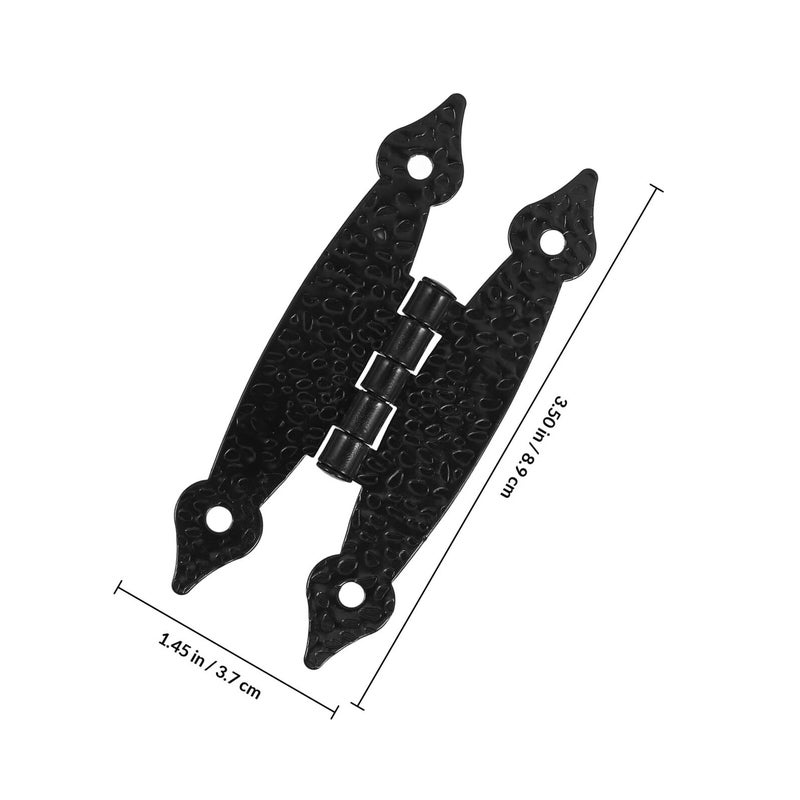Antique Dark Decorative Hinges 3.5 Inch 2 Pack Flush Mount for Cabinet Jewelry Box - Image 3