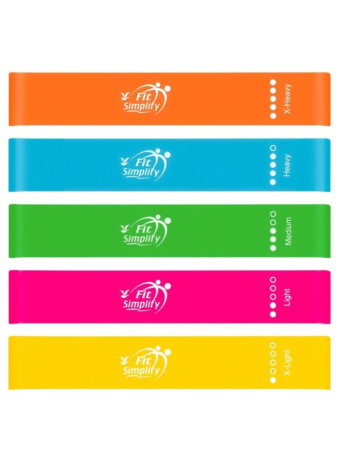 Fit Simplify 10 Inch Resistance Loop Exercise Bands, Set of 5, Assorted Colors - Image 2