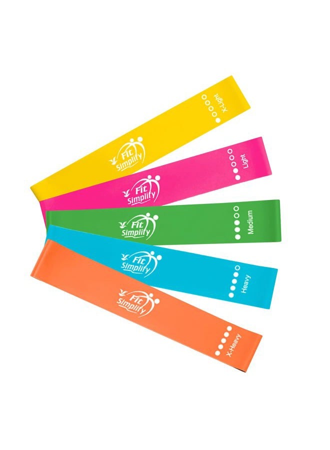 Fit Simplify 10 Inch Resistance Loop Exercise Bands, Set of 5, Assorted Colors - Image 3