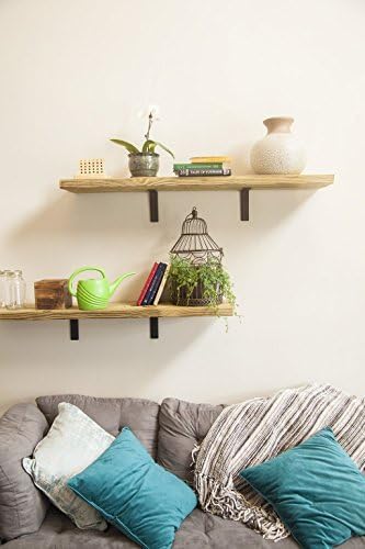 AVOCADO GOODS Heavy Duty Metal Wall Brackets: 6 x 6-inch Rustic Steel L Bracket for Hanging DIY Iron Shelving - Hang a Bookshelf or Industrial Shelves - 1.5-inch Wide x 5mm Thick Shelf Supports - Includes Screws - Image 5