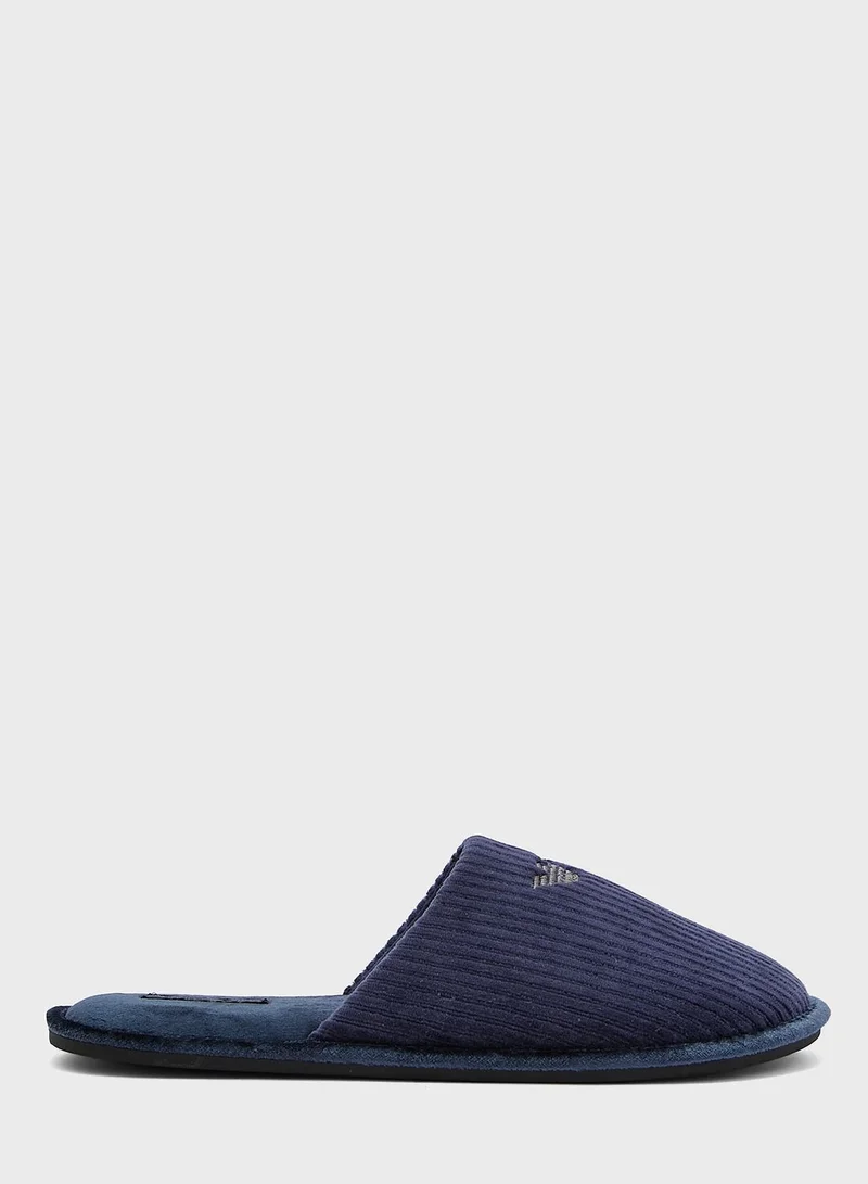 EMPORIO ARMANI Ribbed Chenille Slippers