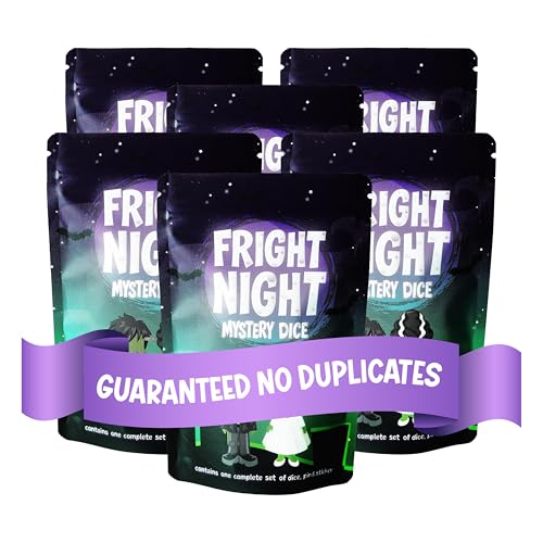 1985 Games Fright Night Dice Bag Wide Range of Patterns for Gaming Role Playing Table Games Pack of 6 - Image 1