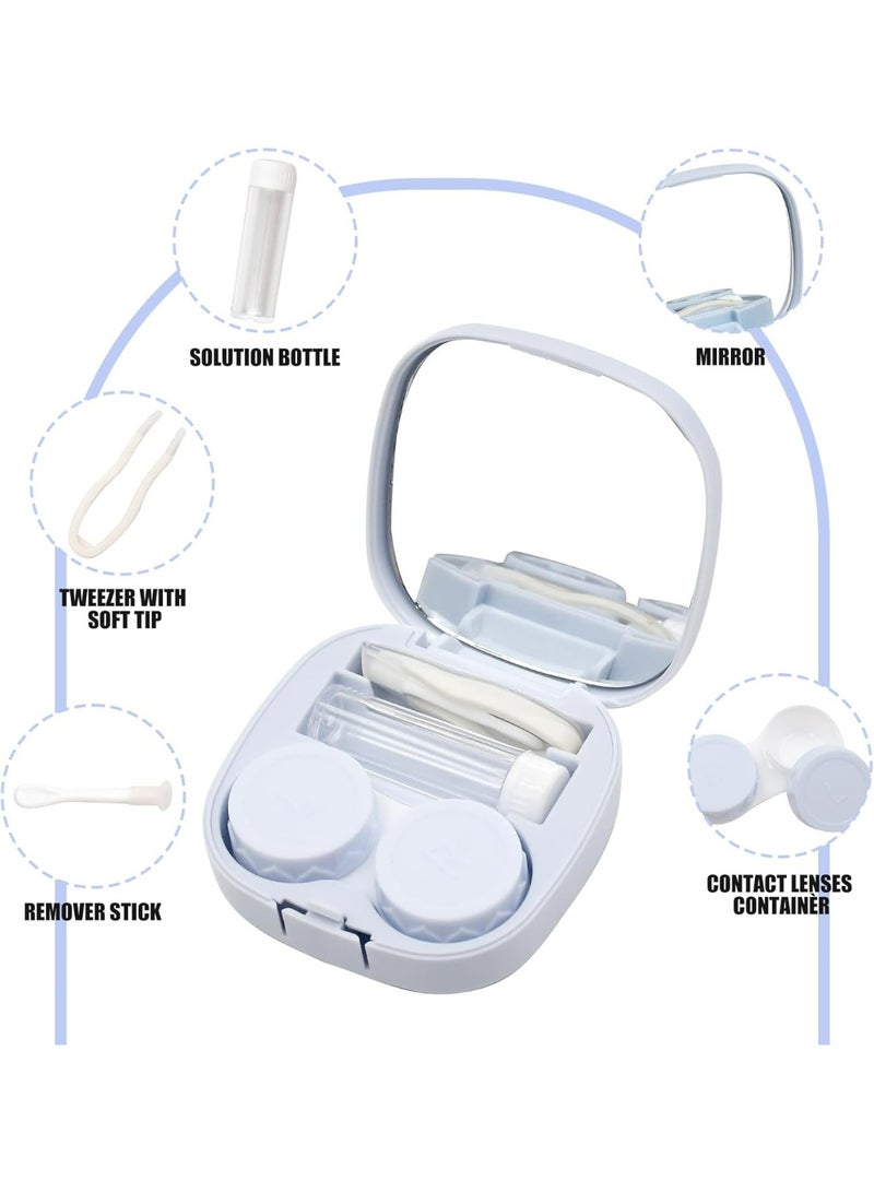Oasisgalore Portable Contact Lens Case with Mirror and Accessories – Leakproof Travel Kit (Blue)  - Image 3