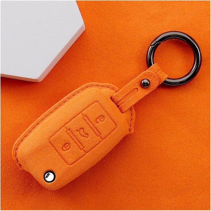 Leather Car Key Fob Cover for fit for Models - Polo, Leon, Altea, Octavia, Kodiaq(Green Set 2) - Image 3