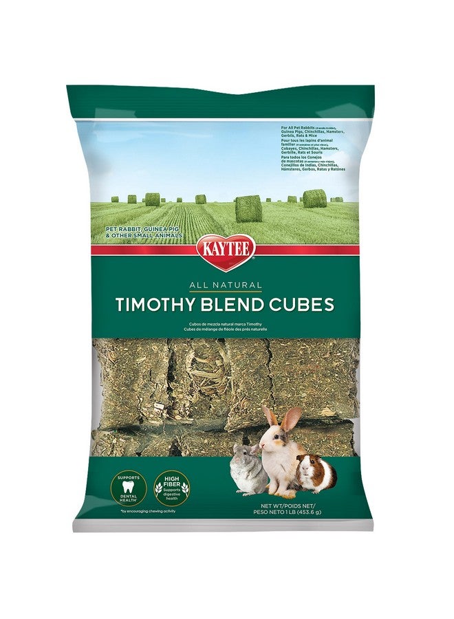 Kaytee Timothy Hay Blend Cubes for Pet Rabbits, Guinea Pigs, Chinchillas, and Other Small Animals, 1 Pound - Image 1