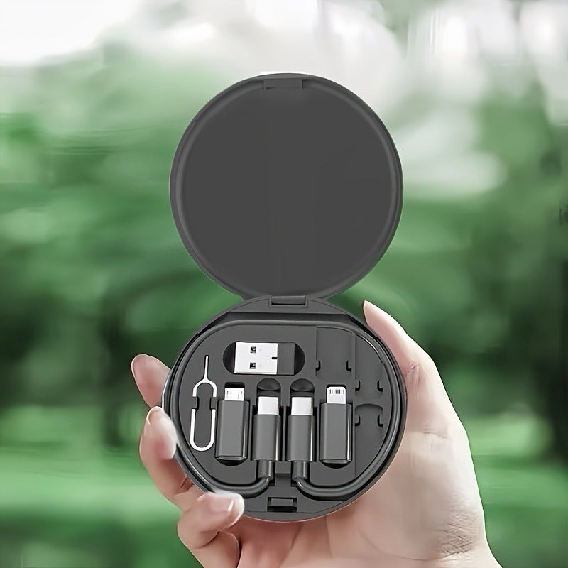 9-in-1 Multi-Function PD Fast Charging Cable Kit with USB-C Charger + Data Cable Storage Box, Fully Compatible with Android/iPhone/iPad, OTG Adapter, Foldable Cable, and Ejector Pin - Durable Charger Set, Mini & Portable, Essential Travel Accessory to Lighten Your Load - Image 4
