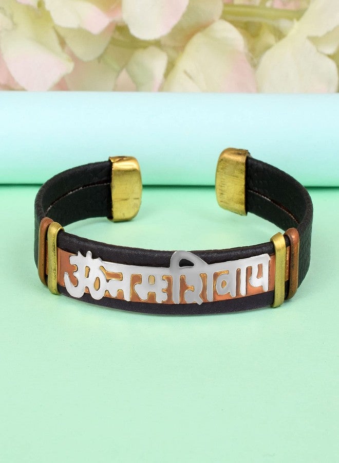 Superstore18 Pure Brass Black Rhodium Om Namah Shivay Kada Hindu Temple Jewellery Men Women (SST8185KDNI) - Image 4