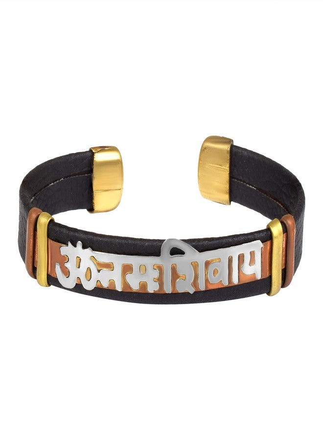 Superstore18 Pure Brass Black Rhodium Om Namah Shivay Kada Hindu Temple Jewellery Men Women (SST8185KDNI) - Image 2