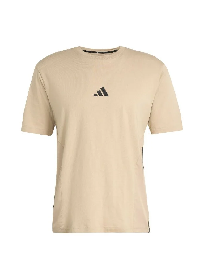 اديداس تي شيرت رجالي بأكمام قصيرة بني