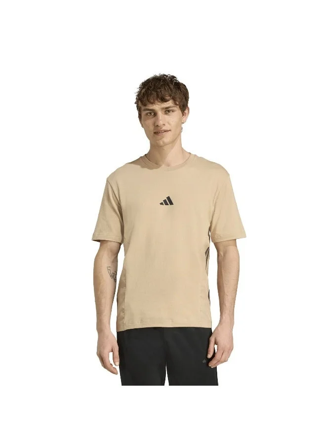 اديداس تي شيرت رجالي بأكمام قصيرة بني