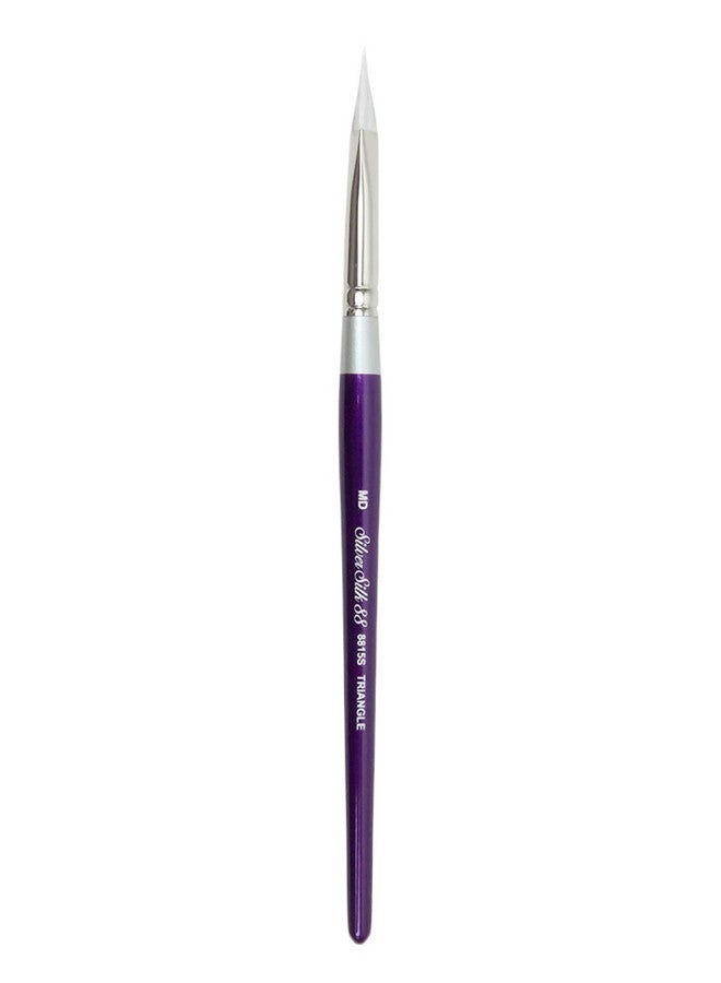 Silver Brush Limited 8815-Md Silver Silk 88 Triangle Paintbrush For Acrylic, Watercolor, Gouache, Inks, & Dyes, Size Md, Short Handle  - Image 2
