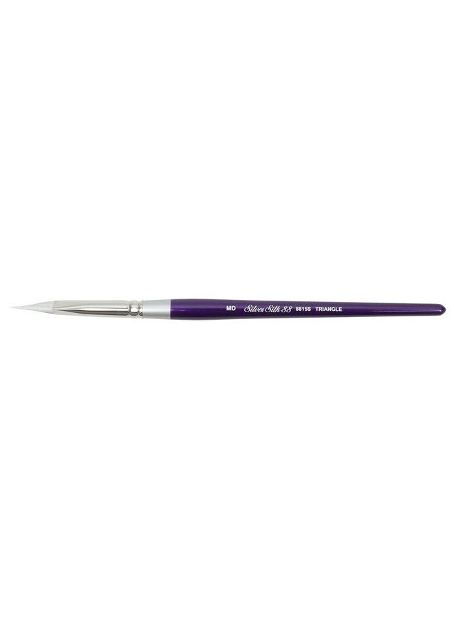 Silver Brush Limited 8815-Md Silver Silk 88 Triangle Paintbrush For Acrylic, Watercolor, Gouache, Inks, & Dyes, Size Md, Short Handle  - Image 1