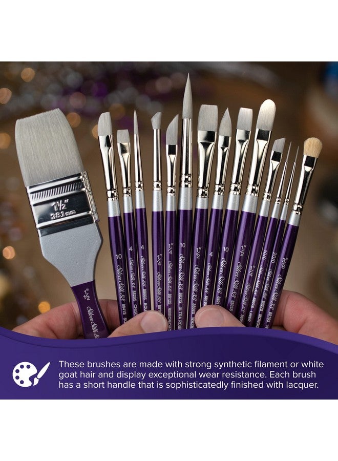 Silver Brush Limited 8815-Md Silver Silk 88 Triangle Paintbrush For Acrylic, Watercolor, Gouache, Inks, & Dyes, Size Md, Short Handle  - Image 5