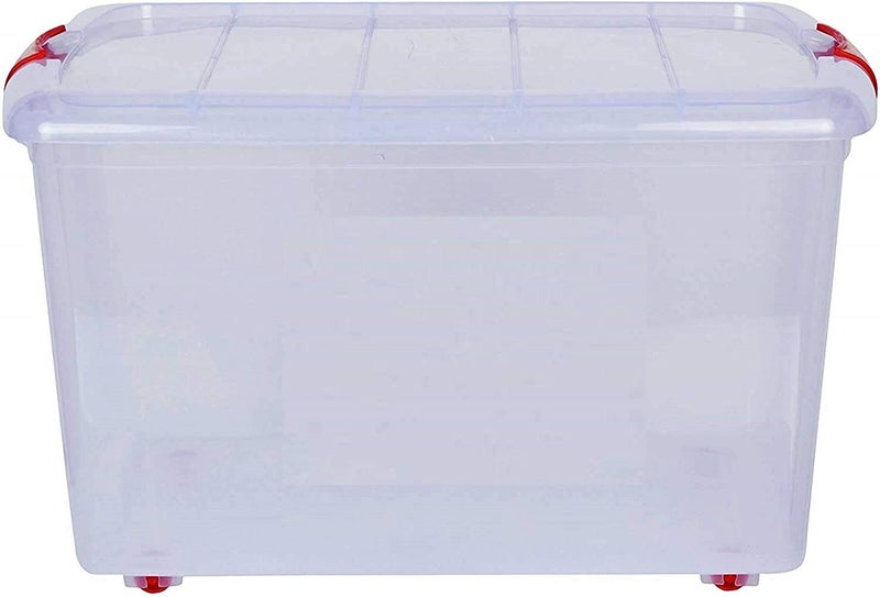 Easymart Multipurpose Plastic Storage Container Box with Wheels 25 LTR (Clear, Transparent)(Pack of 1) - Image 1