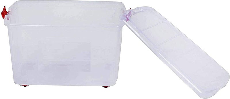 Easymart Multipurpose Plastic Storage Container Box with Wheels 25 LTR (Clear, Transparent)(Pack of 1) - Image 2