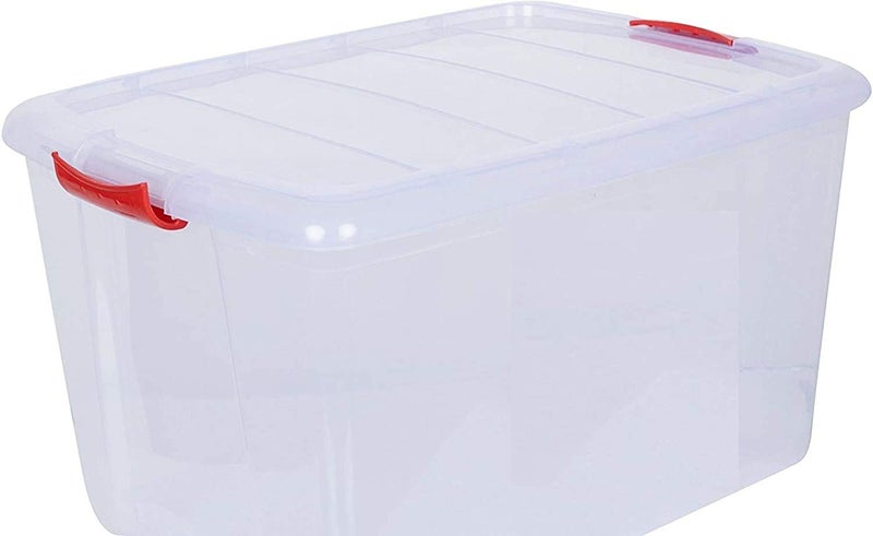 Easymart Multipurpose Plastic Storage Container Box with Wheels 25 LTR (Clear, Transparent)(Pack of 1) - Image 5