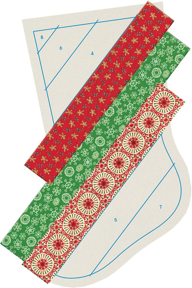 June Tailor Quilt As You Go Holiday Striped Stocking -- 1/pack, Off White - Image 4
