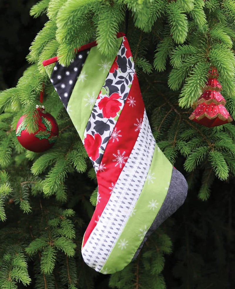 June Tailor Quilt As You Go Holiday Striped Stocking -- 1/pack, Off White - Image 3