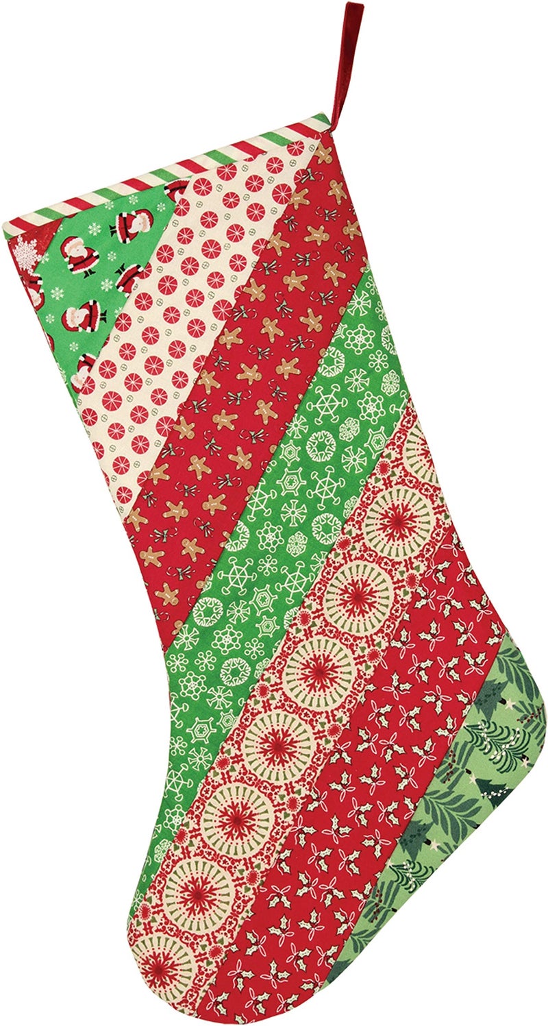 June Tailor Quilt As You Go Holiday Striped Stocking -- 1/pack, Off White - Image 5