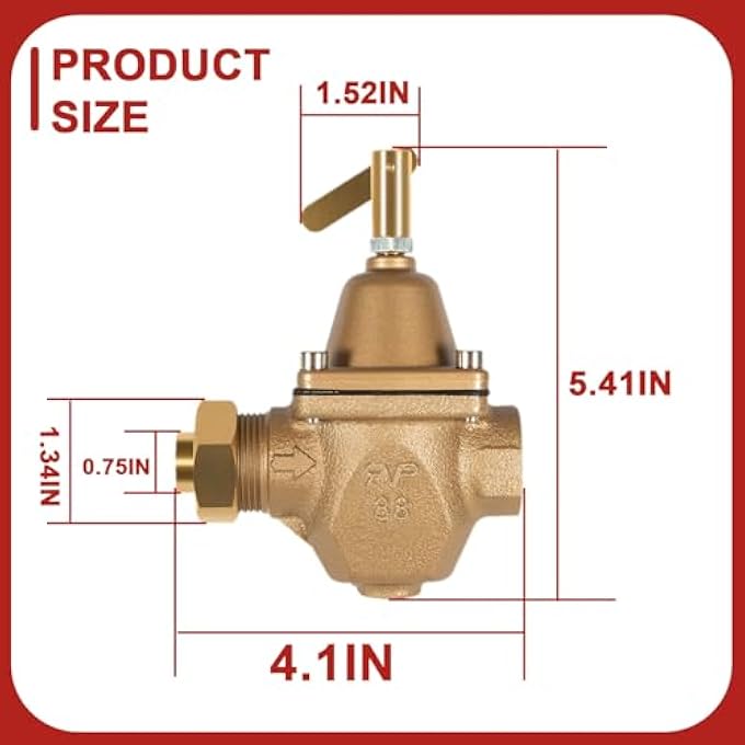 1/2 IN HIGH CAPACITY BOILER FEED WATER PRESSURE REGULATOR BRONZE TUBULAR FOR WATTS 1156F/B1156F/S1156F HYDRONIC HEATING SYSTEMS - Image 3