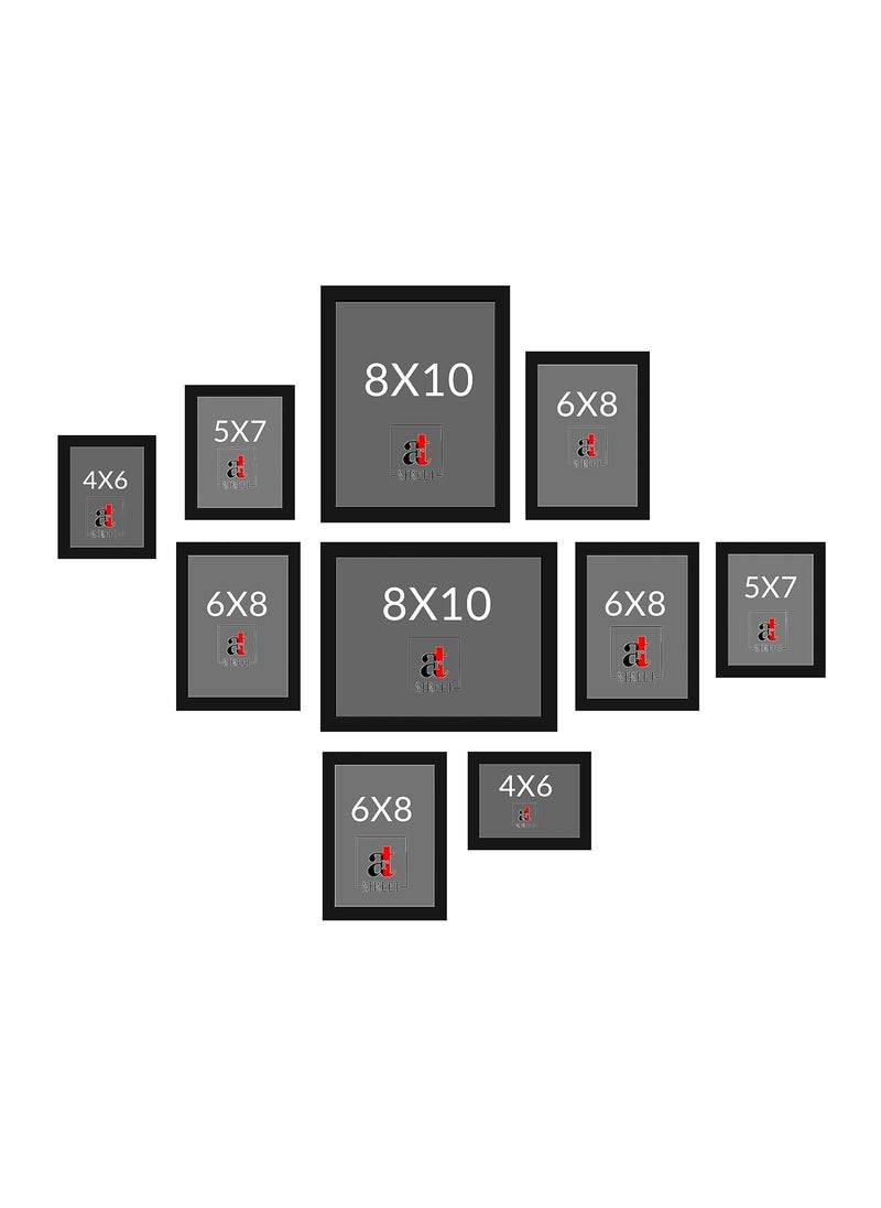 Art Street Art Street Large Collage Wall Photo Frame Individual Picture Frame Set For Living Room, Decorative Wall Hanging Home Decor - Set Of 10 (4x6, 5x7, 6x8, 8x10 Inch, White-Blue)  - Image 2