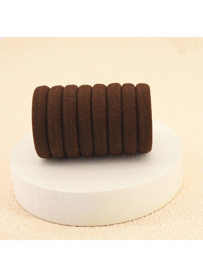 PIDOUDOU 100 Pack Seamless Hair Ties for Women Girls Ponytail Holders for Thick Hair (Dark Brown) - Image 3