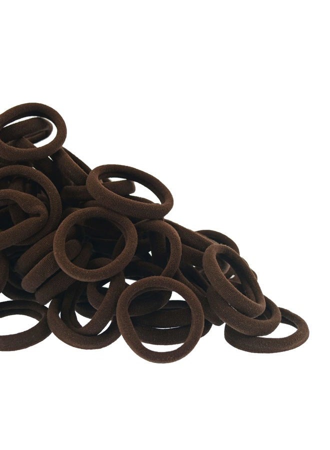 PIDOUDOU 100 Pack Seamless Hair Ties for Women Girls Ponytail Holders for Thick Hair (Dark Brown) - Image 2