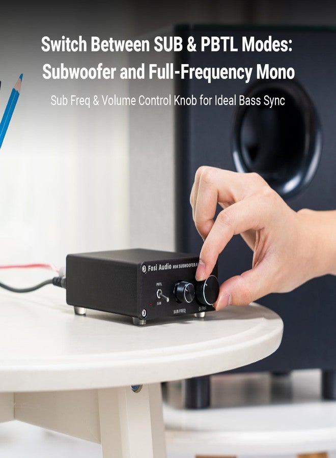 Fosi Audio Subwoofer Amplifier Receiver 100Watt Mini Hi-Fi Digital Class D Integrated Stereo Audio Amp for Sub Bass + Power Supply TP-01 - Image 4